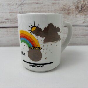 Boeing Mug Rainbow Opportunity White Ceramic Vintage 80's